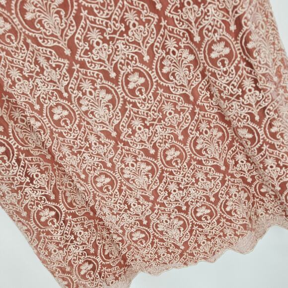 Sundance Shift Dress Dusty Pink Lace Embroidered Cap Sleeve Lined Mini Size S - Picture 4 of 6